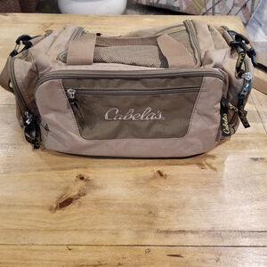 Cabelas Catch All Gear Bag Weather Resistant Tan Polyester 6 Pocket